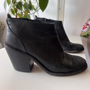 Rachel Comey Black Perforated Ankle Booties
